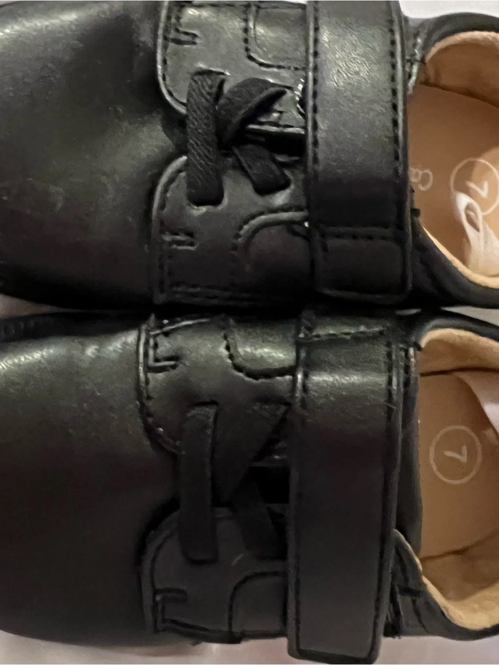 Cat & Jack Little Boys Black Dress Shoes with Hook-and-Loop Strap